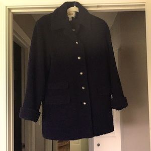 Navy blue pea coat, size 6P